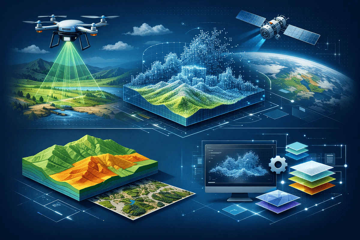 Precision CAD, GIS & LiDAR services illustration