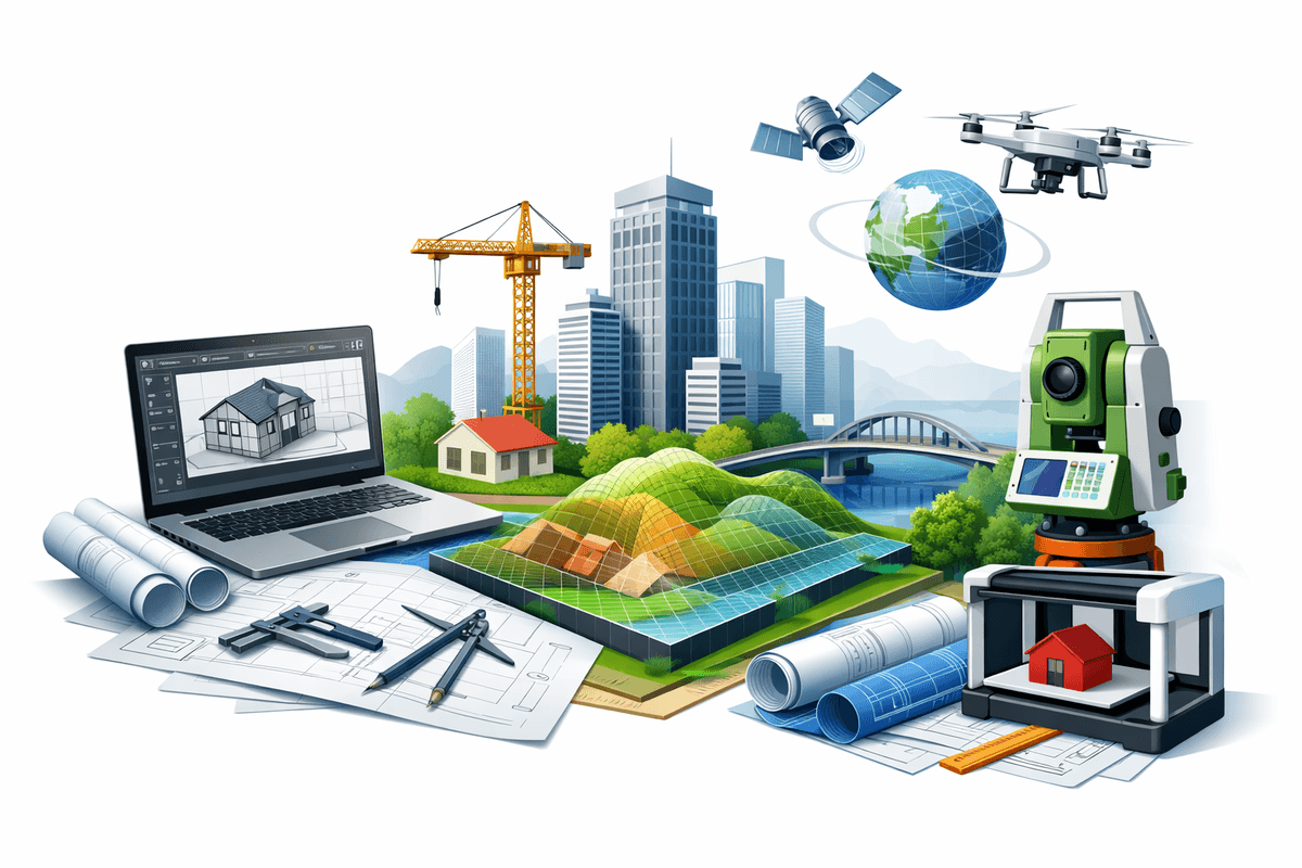 Advanced CAD, GIS & Geospatial services illustration