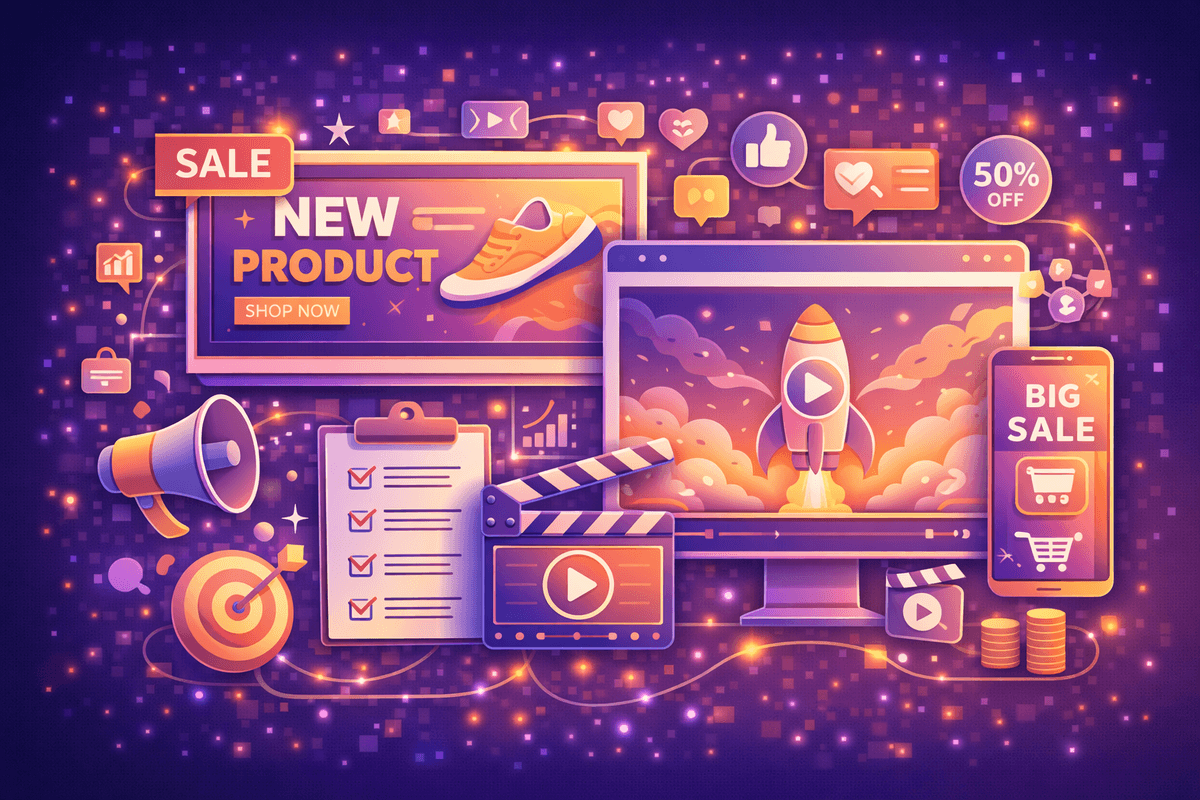 Creative Banner & Promotional Video illustration