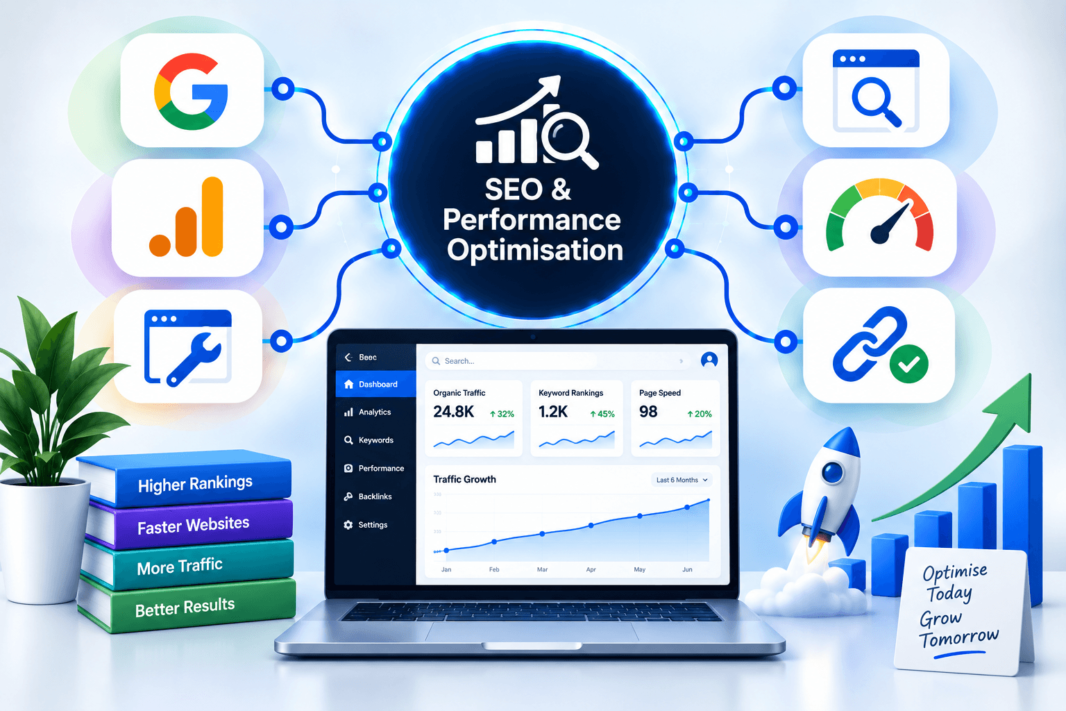SEO-friendly, high-performance website development and Core Web Vitals optimisation