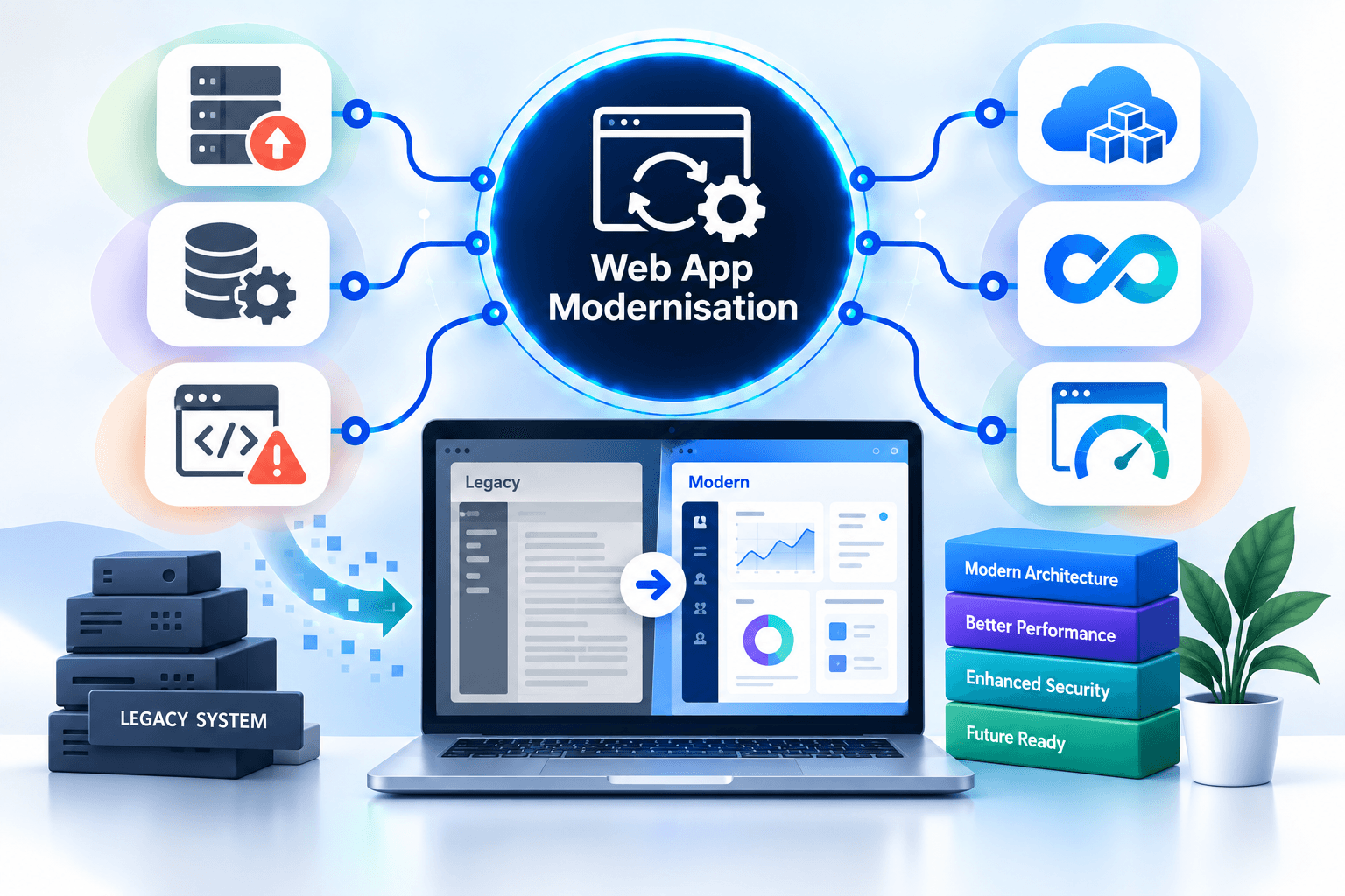 Legacy web application modernisation and cloud migration
