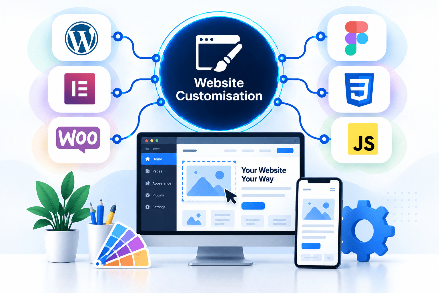 Custom website development layout tailored to a specific business workflow