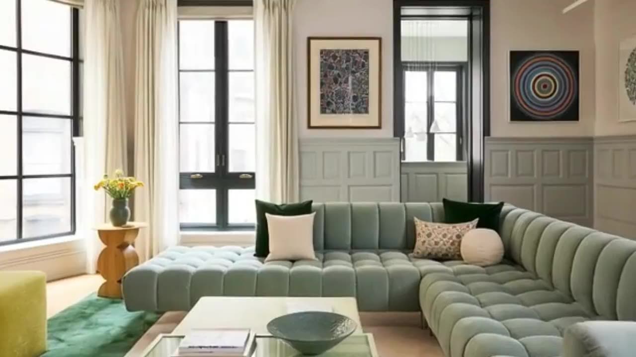Rendered interior living room from the architectural flyover walkthrough video
