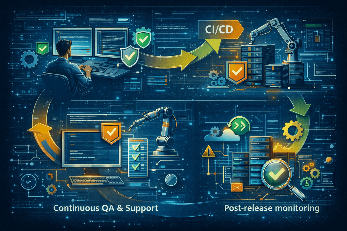 Continuous AI-Driven QA & Support illustration