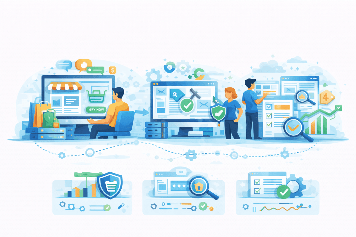 E-Commerce and CMS Development illustration