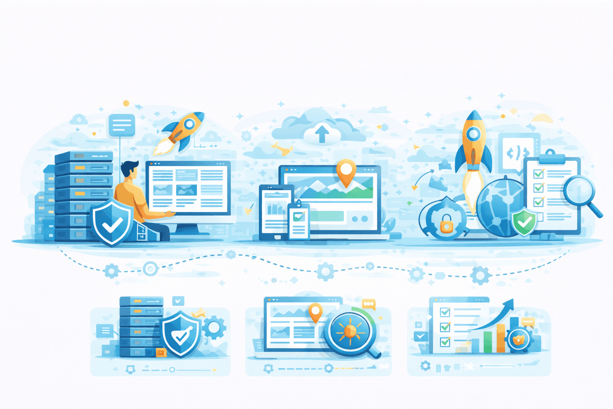 Website Hosting & Deployment illustration